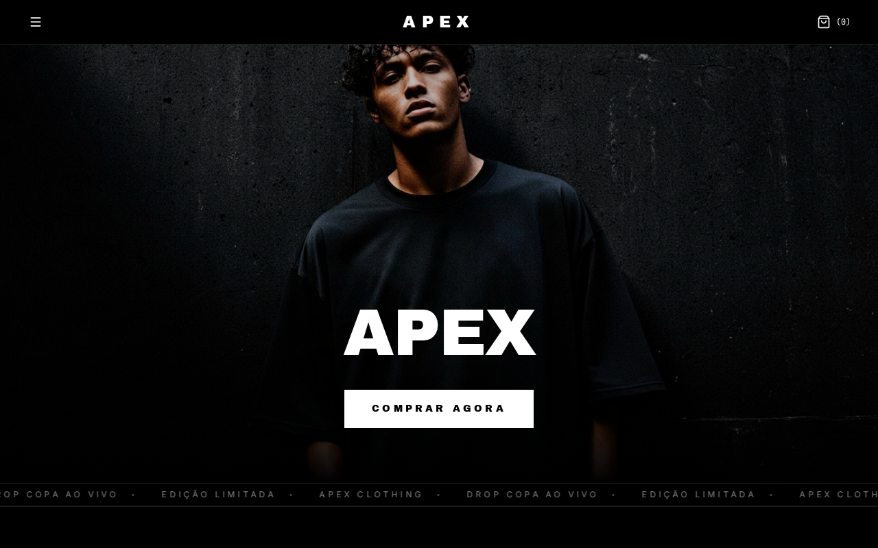 Preview do site Apex Clothing